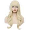 ORAVISTA Light Blonde Long Wavy Wigs Human Hair Mixed Synthetic for Women with Bangs Heat Resistant Lightweight Cosplay Daily Use view 1