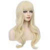 ORAVISTA Light Blonde Long Wavy Wigs Human Hair Mixed Synthetic for Women with Bangs Heat Resistant Lightweight Cosplay Daily Use view 2