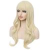 ORAVISTA Light Blonde Long Wavy Wigs Human Hair Mixed Synthetic for Women with Bangs Heat Resistant Lightweight Cosplay Daily Use view 3