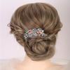 Aimimier Dainty Crystal Hair Comb Sparkly Bow Leaf Rhinestone Inlaid Hair Side Combs Vingtage Long Teeth Hair Clip Wedding Hair Accessories for Women (Blue) view 2