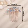 Aimimier Dainty Crystal Hair Comb Sparkly Bow Leaf Rhinestone Inlaid Hair Side Combs Vingtage Long Teeth Hair Clip Wedding Hair Accessories for Women (Blue) view 3