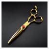 ELUKHT Shears for Hair Cutting 6.0 Inch Hair Cutting Scissors, Hair Cutting Scissors, Special for Hairdressers, Hair Cutting Scissors Golden Hair Cutting Kit (Cutting Only) view 1
