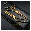 ELUKHT Shears for Hair Cutting 6.0 Inch Hair Cutting Scissors, Hair Cutting Scissors, Special for Hairdressers, Hair Cutting Scissors Golden Hair Cutting Kit (Cutting Only) view 4