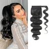 Datanala Brazilian Virgin 100% Remy Body Wave Human Hair Ponytail Extension with Magic Paste Warp Around 18Inch Body Wave Ponytail Extension Natural Color for Black Women view 1