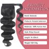 Datanala Brazilian Virgin 100% Remy Body Wave Human Hair Ponytail Extension with Magic Paste Warp Around 18Inch Body Wave Ponytail Extension Natural Color for Black Women view 3
