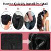 Datanala Brazilian Virgin 100% Remy Body Wave Human Hair Ponytail Extension with Magic Paste Warp Around 18Inch Body Wave Ponytail Extension Natural Color for Black Women view 4