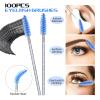 BAMTTOO 300pcs Eyelash Extension Supplies Kit Disposable Lash Spoolies Brush Cotton Swab Brushes Lip Brushes for Eyelash Extension Tattoo Lipstick Applicator(Blue) view 3