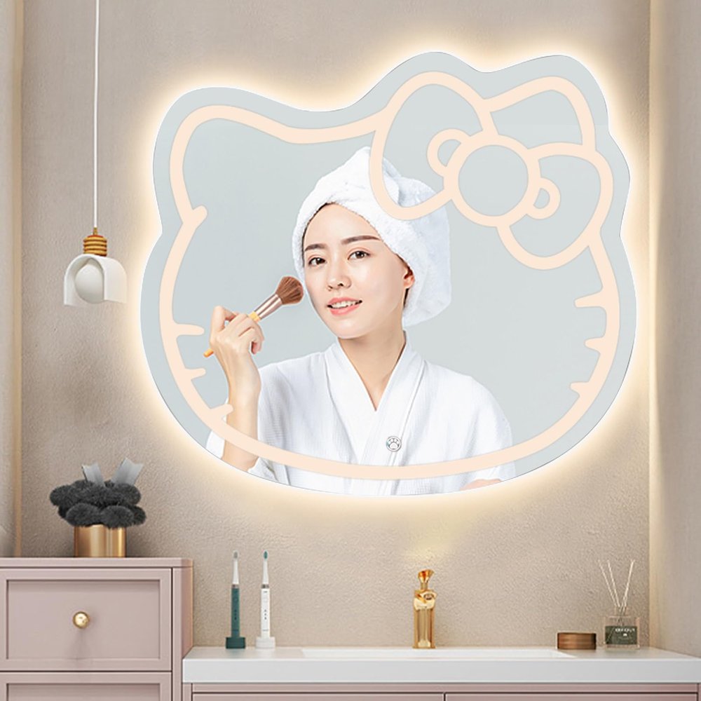 23.620.5in Adjustable Tri Tone LED Lighted Makeup Mirror, Lighted Vanity Mirror for Wall, Dimmable, Waterproof, for Bathroom Bedroom, Front Lighted Vanity Makeup Mirror, Memory Function Smart Mirror