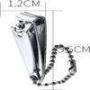 2Pcs Silver Stainless Steel Nail Clipper Manicure Trimmer Tool Nail Cutter Trimmer for Fingernail Toenail Comfortable and Environmentally Fingernail and Toenail Clippers Nail Tools view 2