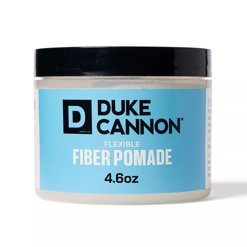Duke Cannon Supply Co. Flexible Fiber Pomade  4.6 oz  Strong Hold, No Shine, Water-Based for Easy Washout, Adds Texture & Volume for Shorter Hairstyles