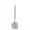 5PCS Loofah Bath Brush, Shower Loofah Body Shower Brushes Back Loofah Back Scrubber Bath Sponge with Wooden Handle for Bathroom (Wooden handle-green) view 1