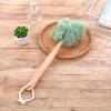 5PCS Loofah Bath Brush, Shower Loofah Body Shower Brushes Back Loofah Back Scrubber Bath Sponge with Wooden Handle for Bathroom (Wooden handle-green) view 4