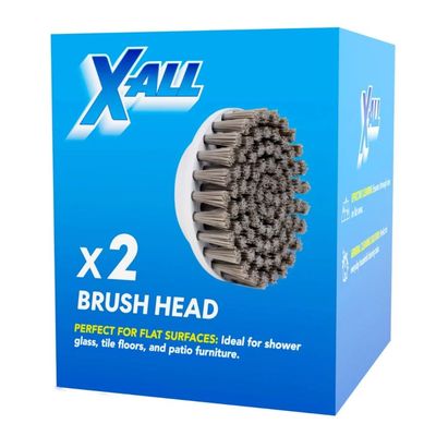 X-All 2 Pieces Brush Head Replacements for X-All Power Scrubber Cleaning Attachments Ideal for Flat Surfaces