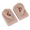 Aoaoy Silicone Ear Model, 1 Pair Flexible Soft Reusable Simulated Human Skin Silicone Piercing Model (Deep Skin Tone) view 4