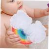 3pcs Colorful Exfoliating Bath Sponges for Boys and Girls Cartoon Rainbow Design Gentle Dead Skin Removal Sponge for Boy Delicate Skin view 3