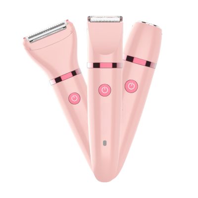 3-in-1 Bikini Trimmer for Women, Electric Razor Dry Use, Pubic Hair Trimmer & Facial Hair Remover, Womens Electric Shaver for Private Area, (Pink)