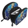 Jekydosd Blue Ringed Octopus Print Portable Bags Clutch Pouch For Travel And Daily Use, Ideal For Cosmetics, Small Items, And More view 3