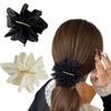2Pcs Chiffon Flower Hair Clips Flower Hair Barrettes Hair Accessories for Women Girls Wedding Party(Black+White) view 1