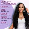 Afihond Human Braiding Hair For Boho Braids Deep Water Wave Bulk Human Hair for Braiding 12A Wet and Wavy Curly 100% Human Hair Extensions 3 Bundles 110g Natural Color 16inch view 3