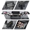 FRENESSA Makeup Train Case Makeup Case 11.8 Inch Large Cosmetic Box Organizer Travel Storage Professional Make Up Train Carrying Case with 6 Trays Locking Hard Vanity Storage Dark Black view 4