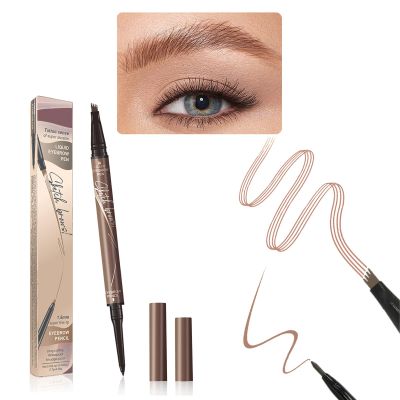 2024 New Microblading Eyebrow Pen (Brown), 3D Waterproof Microblading Eyebrow Color with 4 Fork Tip Tattoo, Long-Lasting Natural Eyebrow Pencil, Advanced Professional Hair-Like Brow Pen for Women