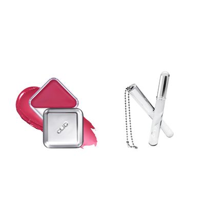 CLIO Essential Lip & Cheek Tap + Sillicone Lip Brush Bundle, 05 Cherry Shower