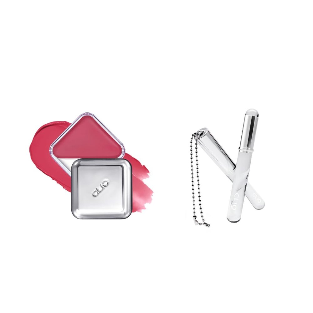 CLIO Essential Lip & Cheek Tap + Sillicone Lip Brush Bundle, 04 From Berry