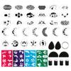 Bowitzki face Paint Stencils Kit with Sponges,30 Reusable face Paint Stencils & 32 Stencil Stickers,6 pcs sponges for Body Face Painting Halloween Christmas Makeup view 1
