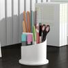 360 Rotating Makeup Brush Holder,Concealed Toothbrush Holder with Sliding Lid,Dustproof Cosmetic Brush Organizer,Waterproof Tooth Brush Holder for Bathroom Countertop view 4