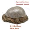 Men's Toupee 100% Real Human Hair Toupee for Men 0.1mm Pu Skin Mens Hairpieces Replacement System Pu Injection Hairpiece for Men7x9''-120% density#7ASH Light Ash Brown view 3
