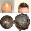 Men's Toupee 100% Real Human Hair Toupee for Men 0.1mm Pu Skin Mens Hairpieces Replacement System Pu Injection Hairpiece for Men6x9''-120% density#450#4 Medium Brown+50% Grey view 3