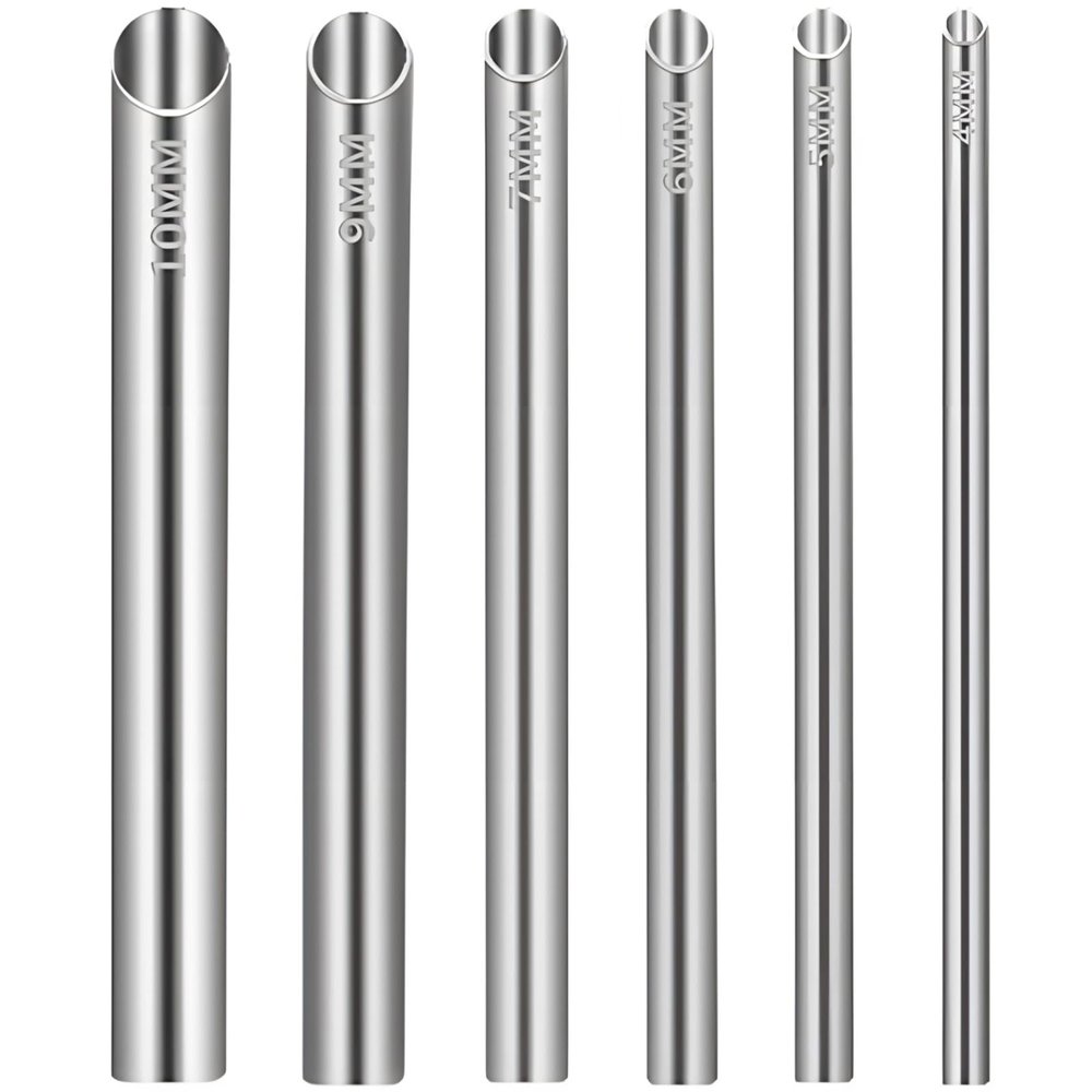 6-Piece Stainless Steel Piercing Receiving Tubes, Mirror-Polished Hollow Guide Set, Multi-Size Transfer Tools For Ear & Nose Piercing Professionals