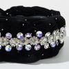 WEISUYUUS Braided Headband for Women Rhinestones Beads Hairhoop High Skull Wide Headband Turban Hairband for Daily Formal Occasion view 3