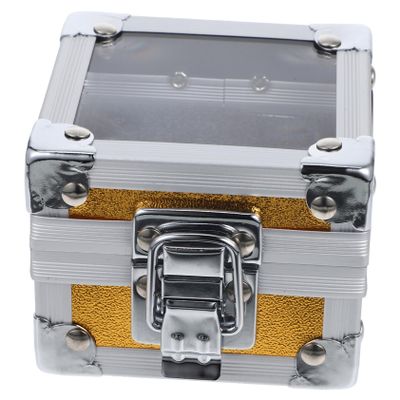 SOESFOUFU Metallic Nail Drill Bits Display Box Jewelry Trinket Box Manicure Supply Storage Case