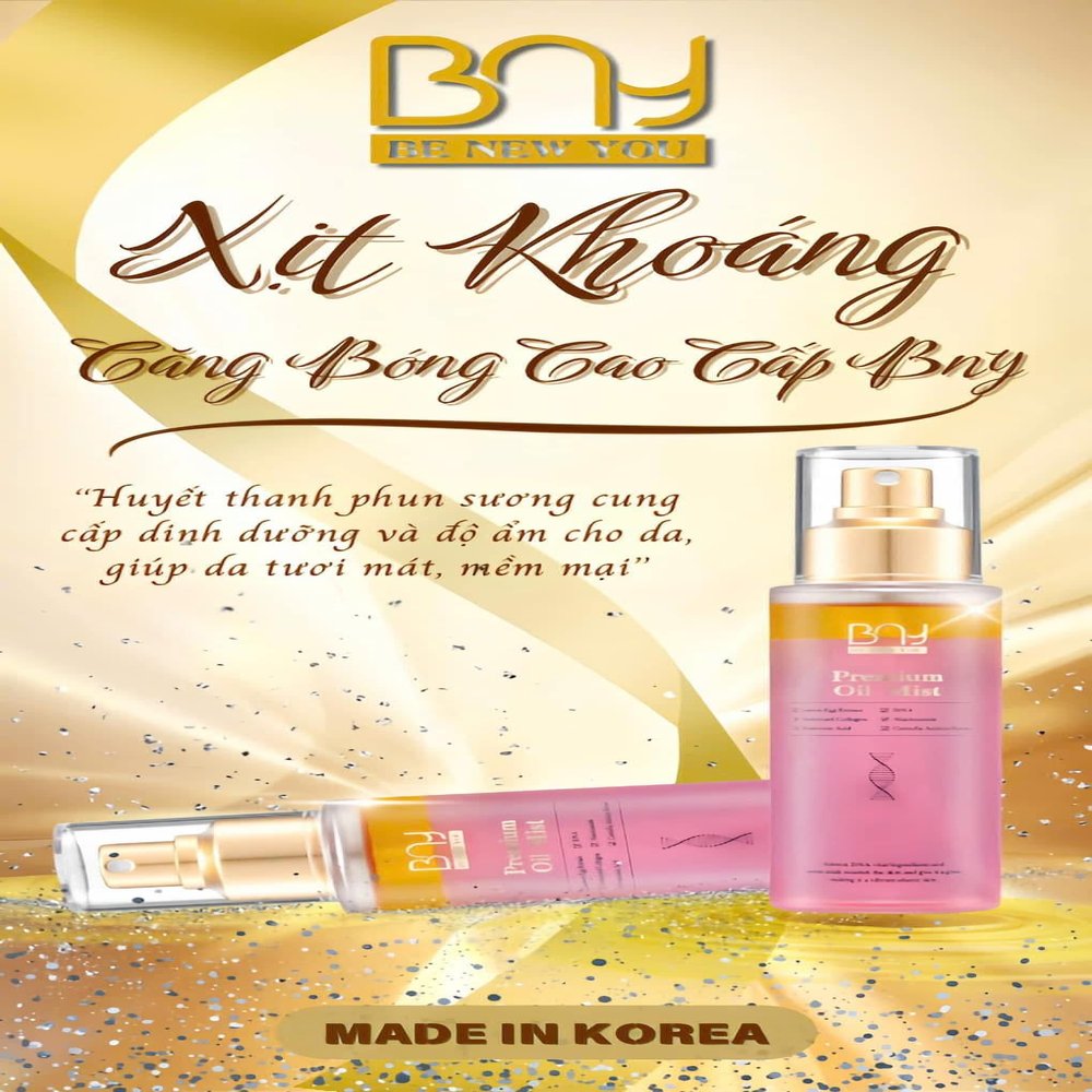 BNY- Xit Khoang BNY Premium Oil Mist Collagen Spray with Marine Extract, Pink, DNA Formula- 100mL - Made in KOREA