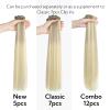 HOTBANANA Clip in Hair Extensions Real Human Hair, 5Pcs 70g 16 Inch Ash Blonde to Golden and Platinum Blonde Straight Remy Clip in Extensions view 3