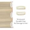HOTBANANA Clip in Hair Extensions Real Human Hair, 5Pcs 70g 16 Inch Ash Blonde to Golden and Platinum Blonde Straight Remy Clip in Extensions view 4