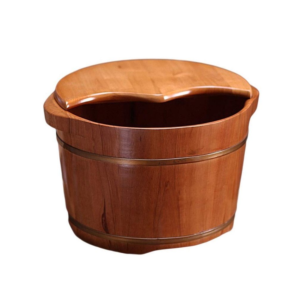 YHdtUO Wood Foot Bath Bucket Wood Bucket for Pedicure, Foot Basin for Adults, Foot Tub for Soaking Feet, Foot Bath Spa Tub, Foot Soak Bucket with Lid Super Easy to use Comfortable an