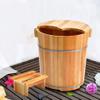 YHdtUO Wooden Barrel Foot Spa Foot Bath Spa Tub, Foot Tub for Soaking Feet, Foot Basin for Adults, Wood Bucket for Pedicure, Foot Soak Bucket, with Lid and Stool view 3