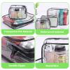 16 Pcs Clear Makeup Bag Bulk Toiletry Bag for Travel, Water-proof PVC Zippered Clear Pouch Cosmetic Makeup Bag Plastic Organizer Case for Vacation Bathroom Travel & Daily Use(Black Medium) view 3