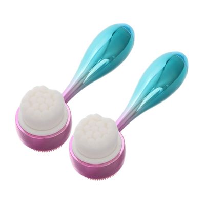 FOMIYES 2pcs Silicone Face Cleansing Brush Dual-Sided Manual Exfoliating Tool for Deep Pore Cleansing and Gentle Massaging for All Skin Types Portable for Home and Travel
