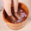 Foot Bath Bucket Wooden Barrel Foot Spa Oak Foot Bath Barrel Footbath Household Foot Bath Barrel Soaking Feet (B 42 * 28 * 25cm) view 2
