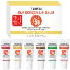 VISRIE SPF 30 Lip Sunscreen, SPF Lip Balm Bulk 24 Pack, Moisturizing Sunscreen Lip Balm with Vitamin E and Shea Butter, Non-Sticky SPF Lip Gloss for All Skin Tones-Clear view 1