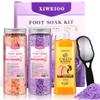 XIWEIOO Himalayan Pink FOOT SOAK SALT Kit Tea Tree Oil - Moisturize, Foot Odor cream spa bath massager Epsom Salt foot pedicure at home spa Callus Remover Gel Kit Foot file tools view 1