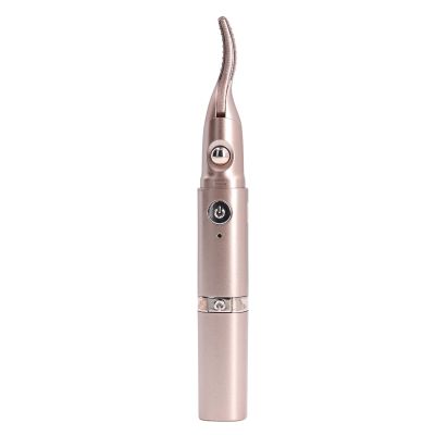 2 in 1 Electric Eyelash Curler, Portable Heated Makeup Tool for Travel Home, USB Rechargeable Eyebrow Trimmer and Nose Hair, Quick Curling with Heat (Pink