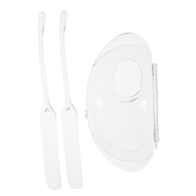 Healeved 2-piece Makeup Organizer Kit Acrylic Palette Cream Spatula for Liquid Foundation Portable Makeup Mixing Board