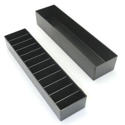 Laube Mini Blade Case Organizer for Clipper Blades - Professional 12 Slot Clipper Blade Caddy (9.25" x 2.25" x 2.25") - Detachable Snap On Lid- Made in The USA - Black - 2 Pack