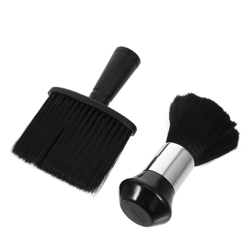 WOONEKY 2pcs Neck Duster Brush for Hair Cutting Soft Bristle Cleaning Brush Handle for Barbers for Hair Care and Neck Cleaning Professional Salons