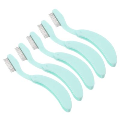 Gogogmee 5pcs Portable Eyelash Comb Brush Separator Metal Teeth Beauty Tool for Women