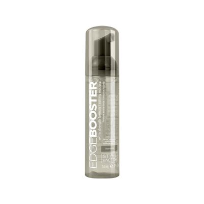 Style Factor EDGE BOOSTER Extra Strength Setting Mousse Travel Size  Frizz Control, Extra Volume, and Conditioning  2.5oz Hematite Mousse for Curly Hair